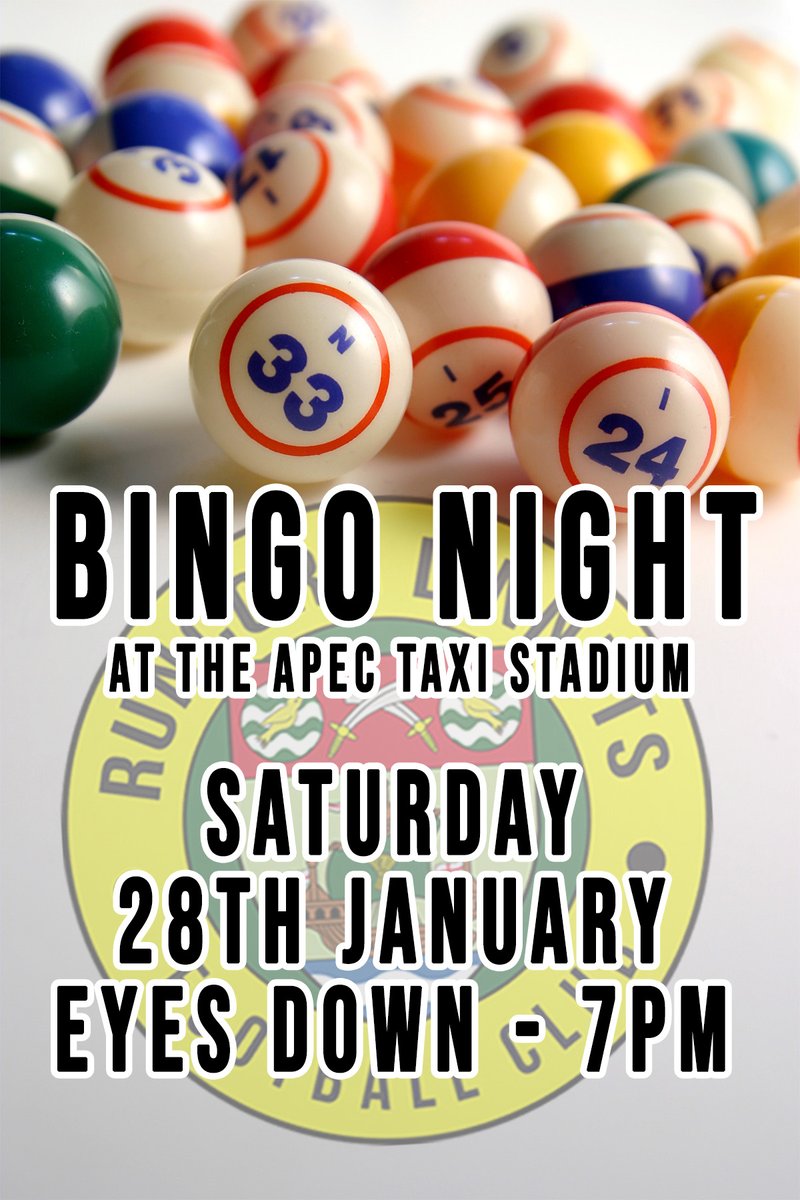 🎱🎰 | BINGOOOOOO

Its bingo night at the APEC on Saturday 28th January following our home game against Leek Town. 

So grab your dabbers, get your ears ready and lets have a brilliant night.
