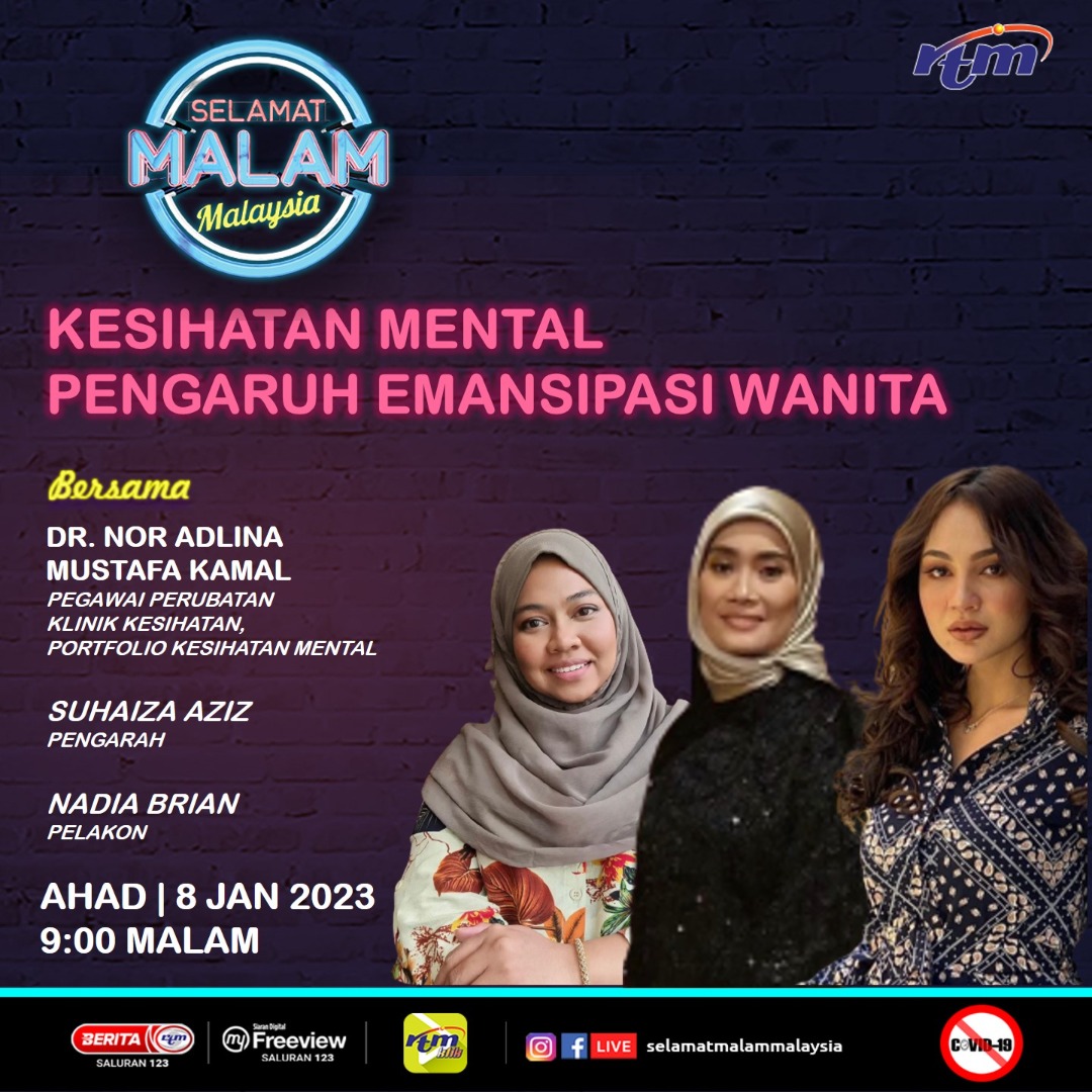 dalphalegacy's tweet photo. Book your night for Selamat Malam Malaysia on Sunday 8th January 2023. We have our Director of EVA film Suhaiza Aziz and our Elly, Nadia Brian for this sharing sessions together with Dr Nor Adlina Mustafa. #mentalhealth #evatakemeasiam #dalphalegacy https://t.co/bS9vf7pLu6