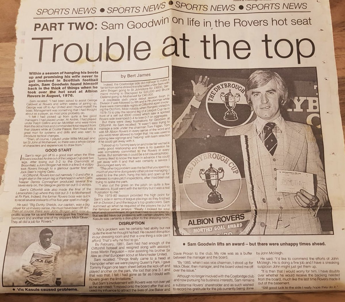 Old Rovers pics (@oldrovers) on Twitter photo Interview in the Advertiser (I think) Sam Goodwin looks back at his time as #albionrovers manager. He had lasted a long time under Tam Fagan. I love how how in his last game he gave Tam the team sheet but a different team played at the start🤣Thanks to <a href="/AlanGoodwin5/">Alan Goodwin</a> for sharing Interview in the Advertiser (I think) Sam Goodwin looks back at his time as #albionrovers manager. He had lasted a long time under Tam Fagan. I love how how in his last game he gave Tam the team sheet but a different team played at the start🤣Thanks to <a href="/AlanGoodwin5/">Alan Goodwin</a> for sharing