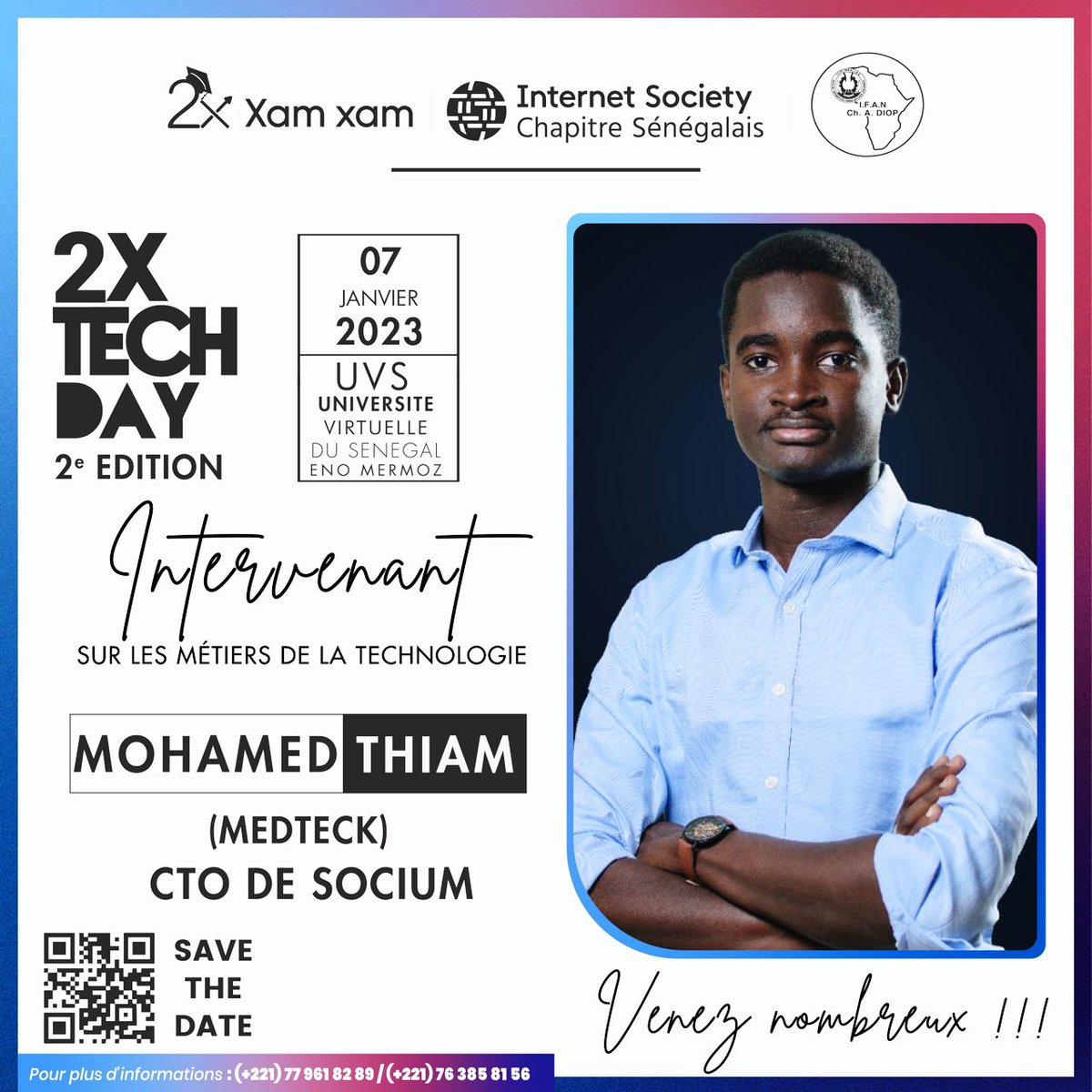 2x_xamxam's tweet image. Retrouvez @MedteckThiam Cto à Socium pour une intervention sur l’orientation des métiers de la technologie 

Rendez-vous à partir de 15h pour la 2e édition du #2xtechday 

#xamxam #xamxam2x #tech #socium #event