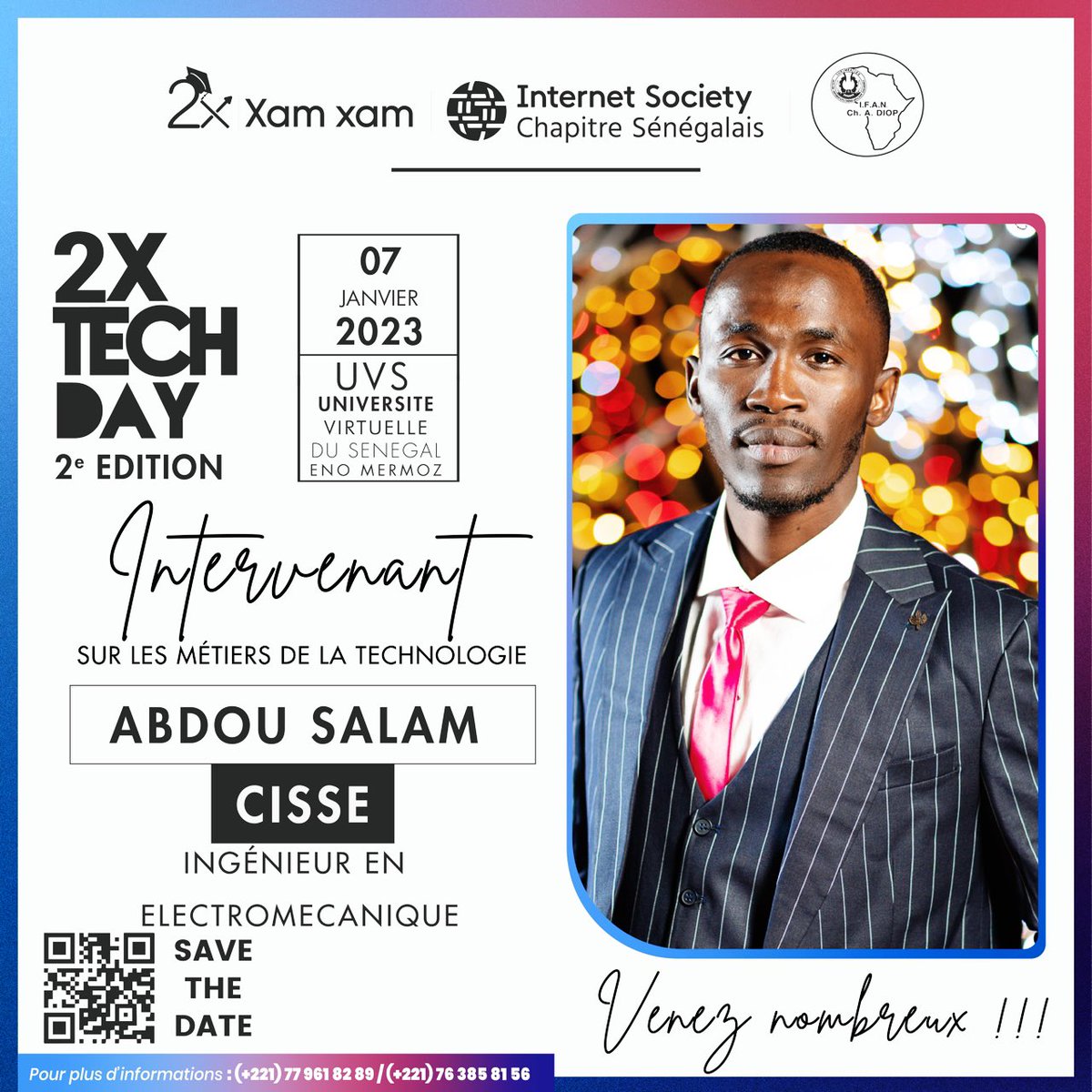 2x_xamxam's tweet image. Retrouvez @asc_plus_plus serial entrepreneur, ceo @mulabis_sn, ingénieur en électromécanique pour une intervention sur l’orientation des métiers de la technologie 

Rendez-vous à partir de 15h pour la 2e édition du #2xtechday 

#xamxam #xamxam2x #tech #socium #event