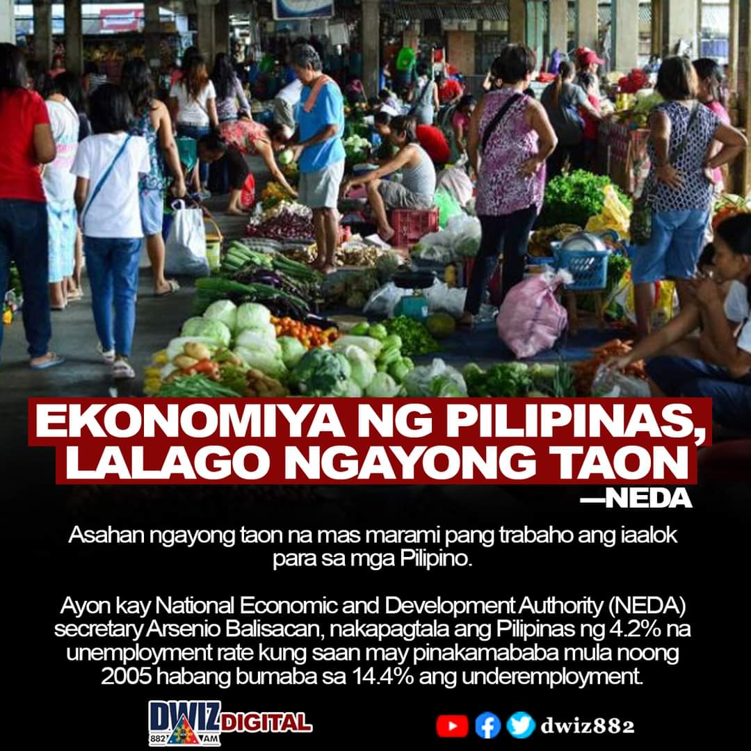 Ayon kay National Economic and Development Authority (NEDA) secretary Arsenio Balisacan, nakapagtala ang Pilipinas ng 4.2% na unemployment rate kung saan may pinakamababa mula noong 2005 habang bumaba sa 14.4% ang underemployment

bit.ly/3jXvKZn

#PBBMgoodNEWS