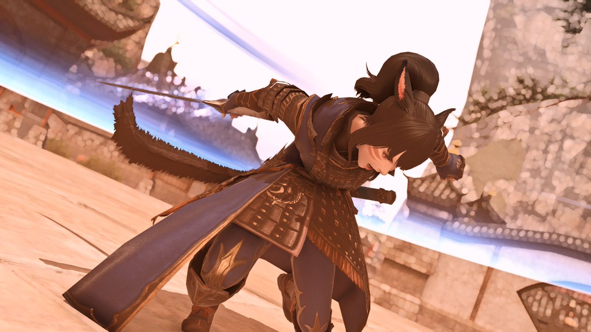 fantasyBladeXIV's tweet photo. #FFXIV #ffxivglamour #GPOSERS #ffxivsnaps #GShade #NenekoColorS #FFXIVScreenshots  #FF14SS #miqote Just update my sam. glam recently! 😎 https://t.co/CwBYkgw6dD