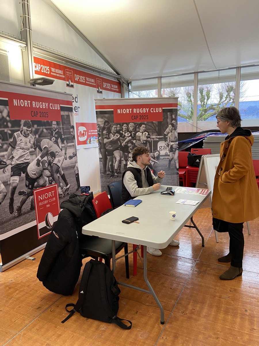 1er forum de <a href="/NiortRugbyClub/">Niort Rugby Club</a> pour présenter nos formations bac+2 et 3 de #suptgniort une école <a href="/CCIDeuxSevres/">CCI Deux-Sèvres</a> en présence de <a href="/ChristelAbatut/">Deux-Sèvres, La nouvelle société</a> présidente de la <a href="/CCIDeuxSevres/">CCI Deux-Sèvres</a> 
#formation #alternance