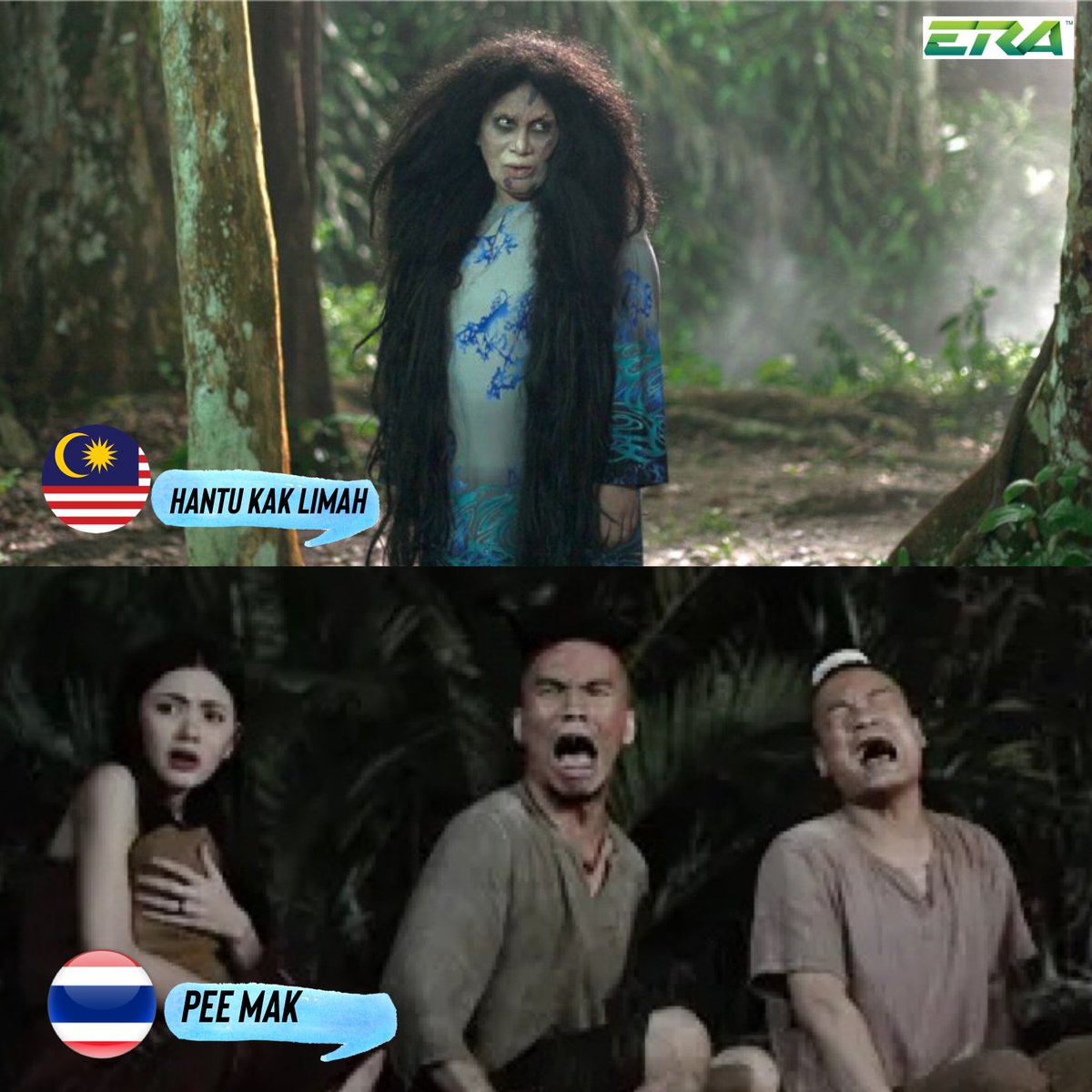 ERAdotje's tweet photo. Korang pilih hantu yang mana? #PeeMak ke atau #HantuKakLimah? ๐ #masvsthai #affmitsubishielectriccup2022 https://t.co/A00T59Qehz