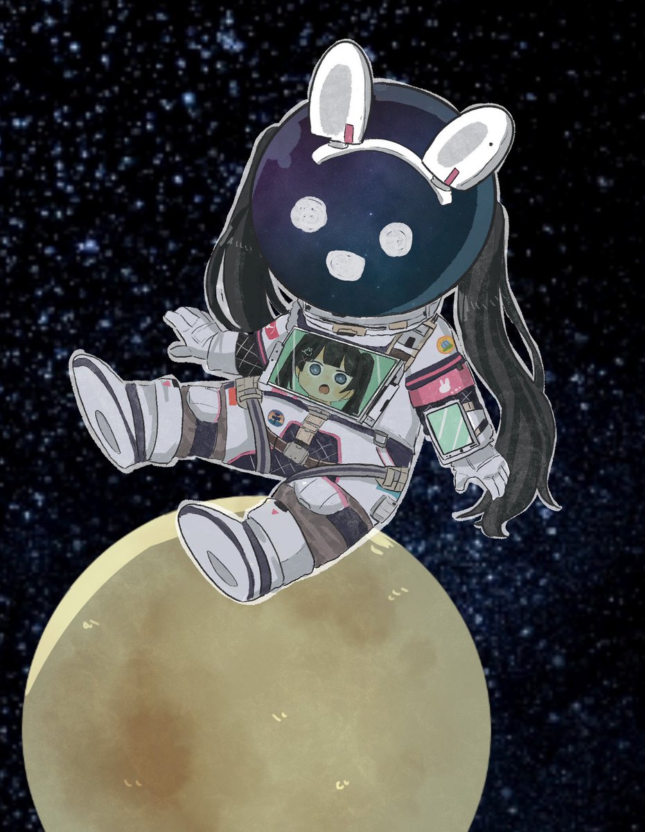 tsukino mito space 1girl twintails spacesuit solo rabbit ears fake animal ears  illustration images