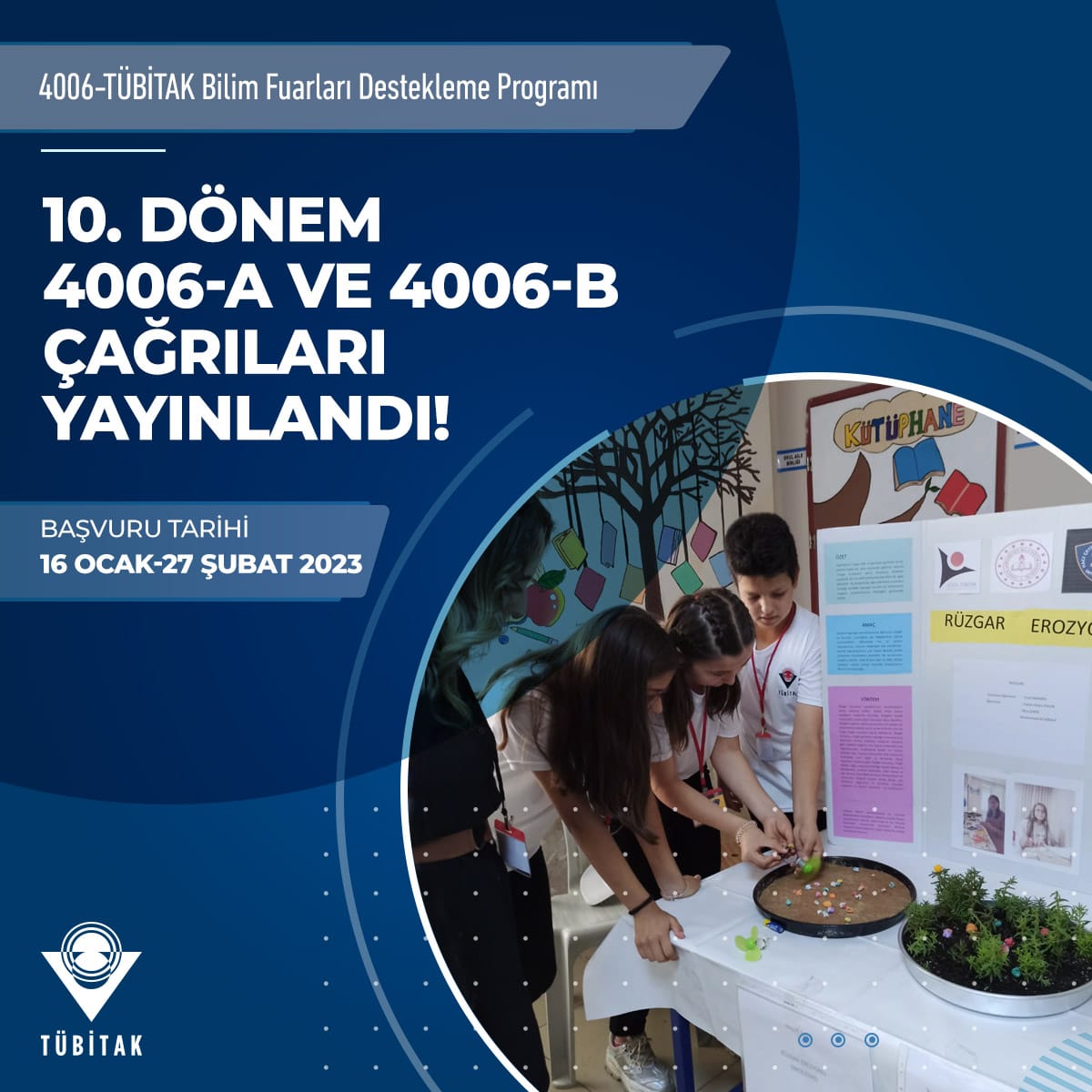 4006-TÜBİTAK Bilim Fuarları Destekleme Programı 10. Dönem 4006-A ve 4006-B Çağrıları Yeniliklerle Yayınlandı!📢

Aydınlık geleceğimizin teminatı öğrencilerimizin bilim yolculuklarında yanlarında olmaktan mutluluk duyuyoruz.🔍🔬

tubitak.gov.tr/tr/duyuru/4006…