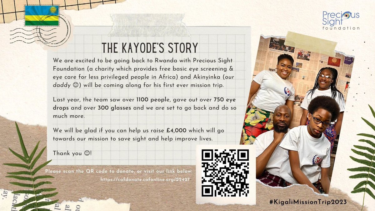 Toyin_Kayode's tweet photo. It’s that time of the year again, when we ask you to please support our yearly mission trip with Precious Sight Foundation 😁🙏🏽🙏🏽🙏🏽

No amount is too small or big!!!

https://t.co/BJjGINN1NP https://t.co/8NGcD2hLFk
