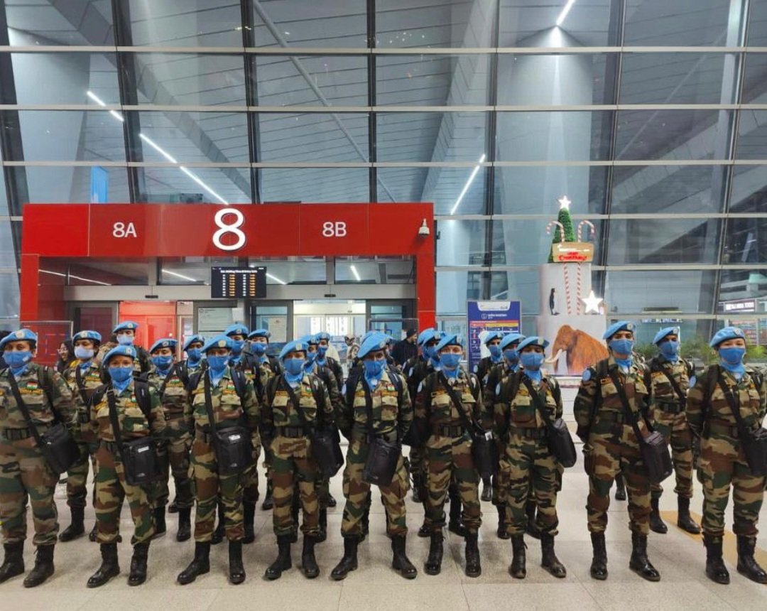 drsangitareddy's tweet photo. A proud moment #India deploys the single largest platoon of #women #peacekeepers as part of our battalion to @UN Mission in #Abyei @UNISFA_1 
Congrats team The nation cheers 4 u. Good luck &amp; stay safe 
https://t.co/TDGRsFdieb
@PMOIndia @DrSJaishankar @ruchirakamboj @EmpowerG20 https://t.co/qo6NOngsRD