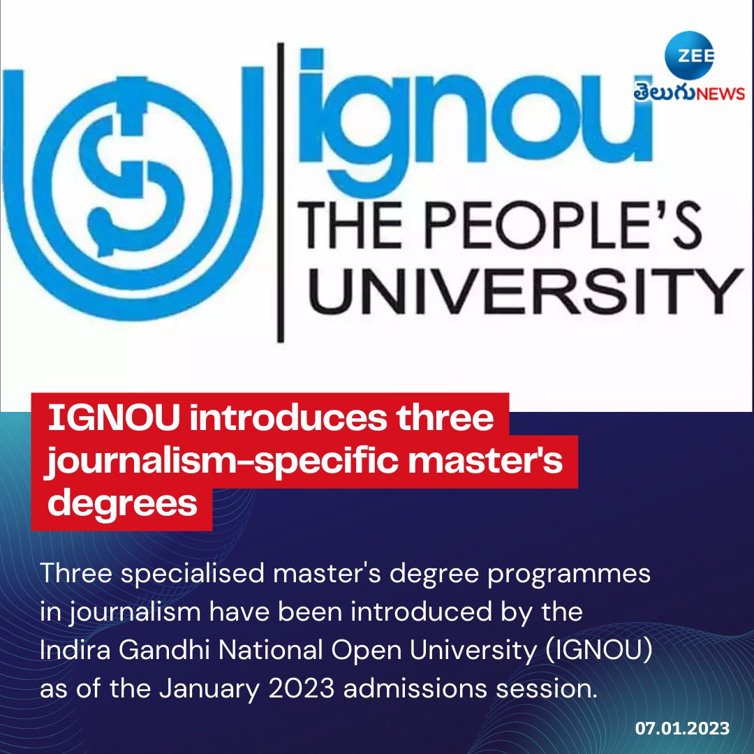 IGNOU introduces three journalism-specific master's degrees.
#IGNOU #journalismcourses #delhi