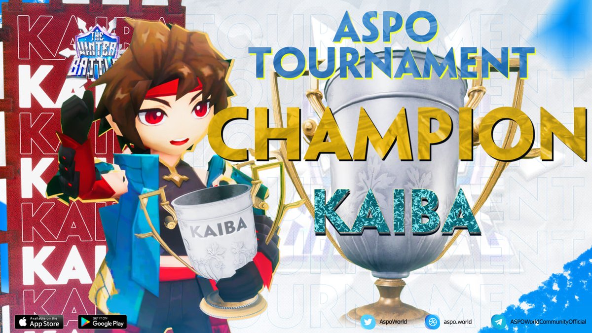 AspoWorld's tweet photo. 🎉 The first #ASPOWorld #tournament has officially ended with the final result belonging to KAIBA.
Congratulations & Thank you for your cooperation! https://t.co/W5jQAcg7c3