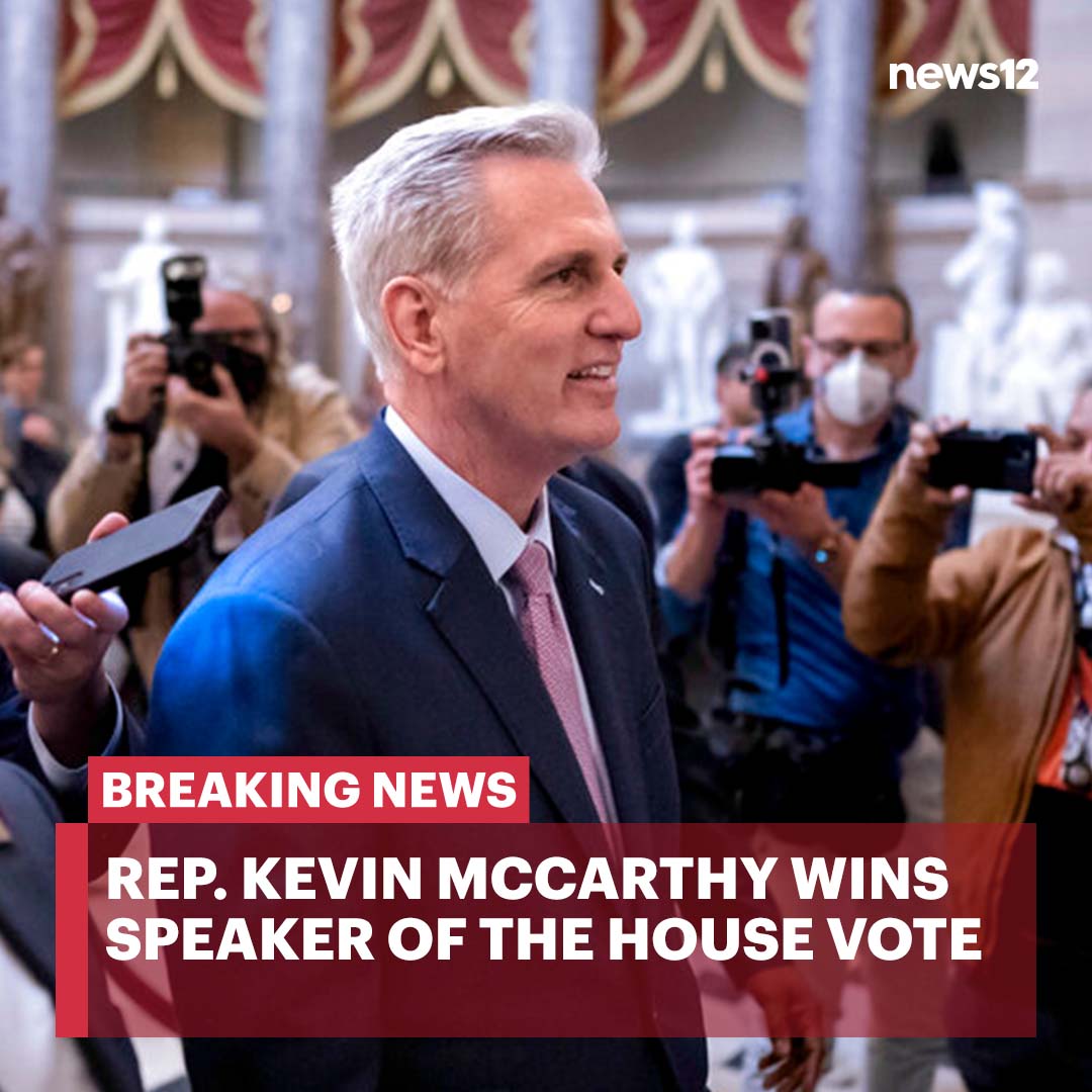 News12LI's tweet image. NEW SPEAKER: Rep. Kevin McCarthy was elected House speaker early this morning after an internal GOP showdown sparked days of voting and negotiations. MORE: bit.ly/3GNohoL