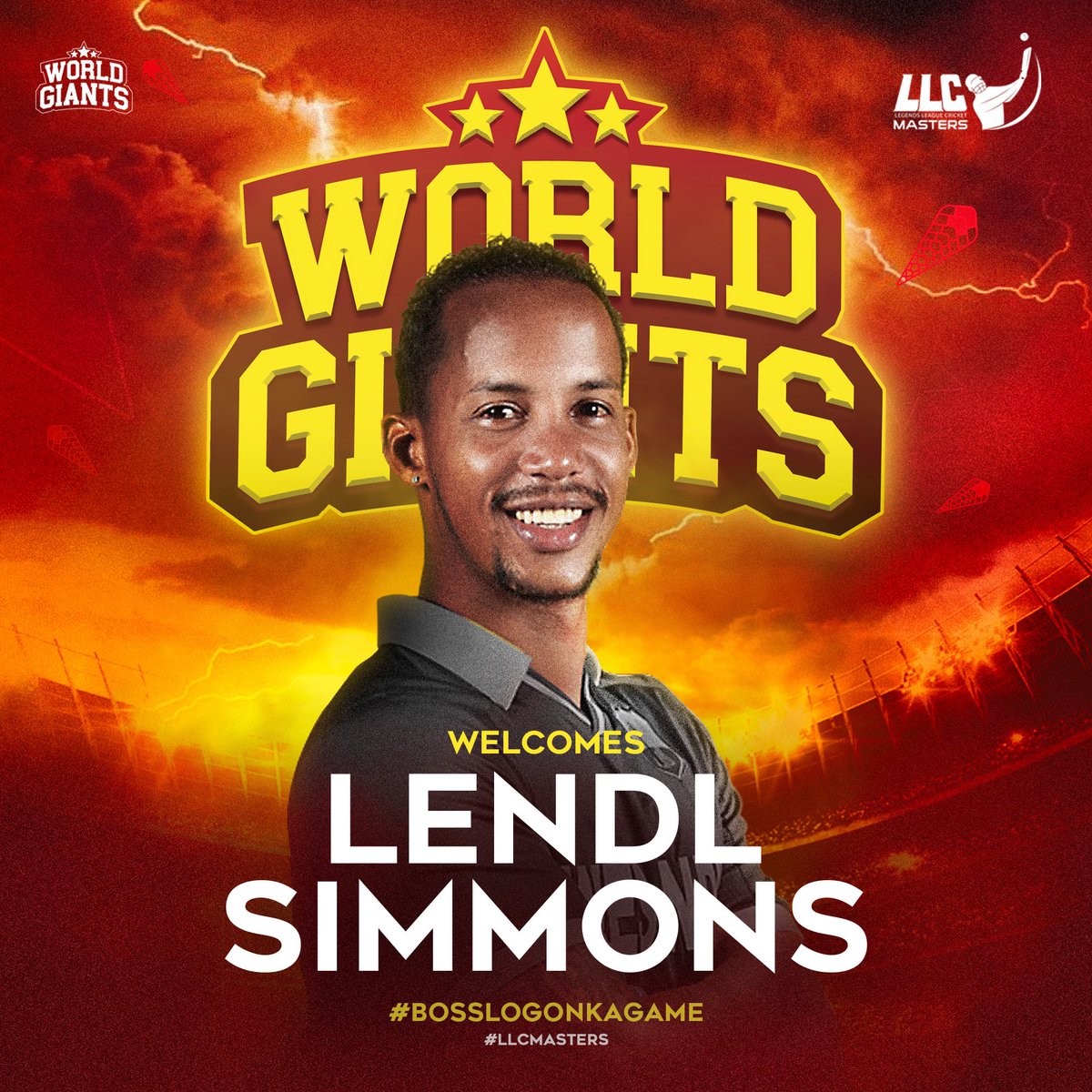 Welcome the Giant. @54simmo #LegendsLeagueCricket #LLCMasters #BossLogonKaGame
