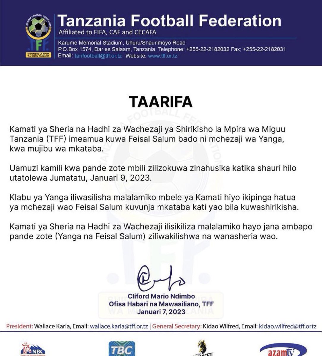 shaffihdauda1's tweet photo. FEISAL SALUM BADO NI MWANANCHI 🟡 https://t.co/ADPdHwdWVa