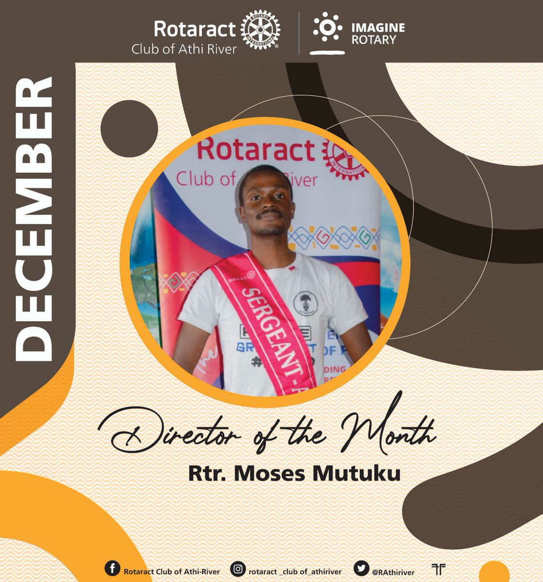 racathiriver's tweet photo. The good you do returns to you a hundredfold. You have been such a devoted and hardworking director of our club in furthering our efforts and we can't thank you enough.
We present to you our December, Director of the Month @mokikata
#forthegreatestgood #racathi #imaginerotary https://t.co/FWLihdFec2