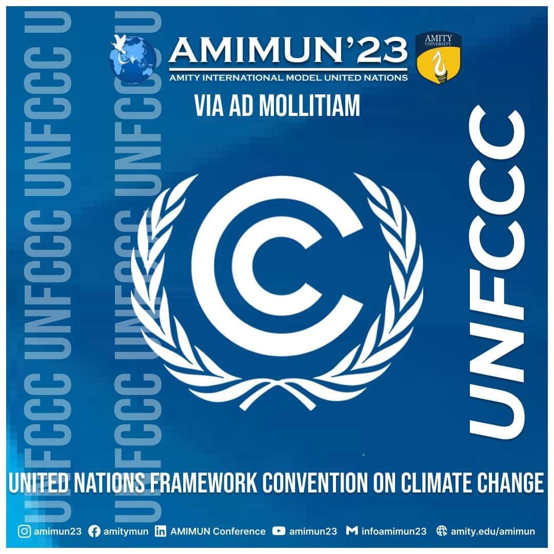 amimun23's tweet photo. With great pride, we are elated to announce the First Online committee at The Amity International Model United Nations Conference 2023 - United Nations Framework Convention on Climate Change (UNFCCC). #ModelUN #unfccc #munsaroundus  #climatechange #climateactionnow https://t.co/2dYuDacyq5