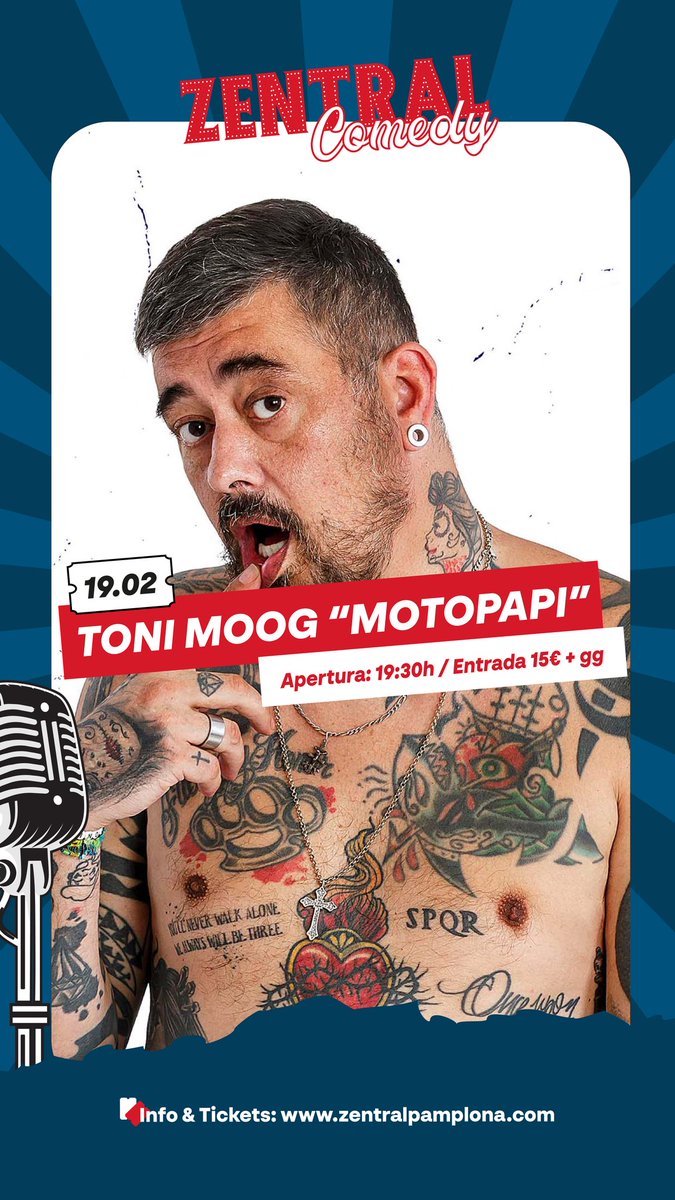 VitaminProdus's tweet photo. ✴️ #PAMPLONA ‼️ 1° cita del ciclo Zentral Comedy con TONI MOOG el 19 de Febrero ‼️
ℹ️ 🎟 Info y entradas https://t.co/AXwRp8xSA4

#tonimoog #Navarra #monólogo #comedia #risas https://t.co/xtuthpruJS