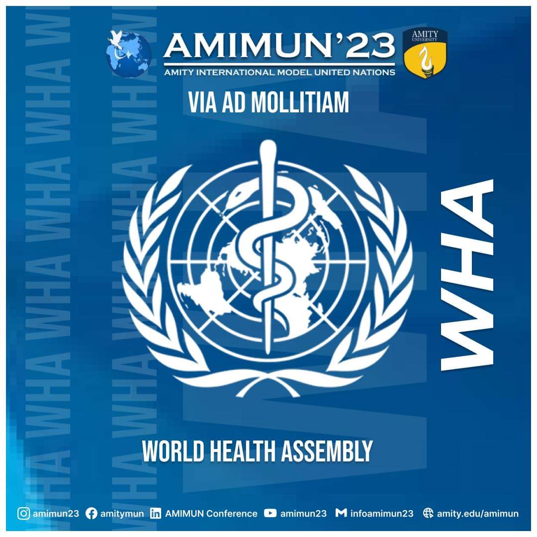 amimun23's tweet photo. With great pride, we are elated to announce the Second Online committee at The Amity International Model United Nations Conference 2023 - World Health Assembly (WHA). #onlineconference  #internationalrelations #unitednations #modelunitednations #wha #worldhealthassembly https://t.co/8Oucu86jwI