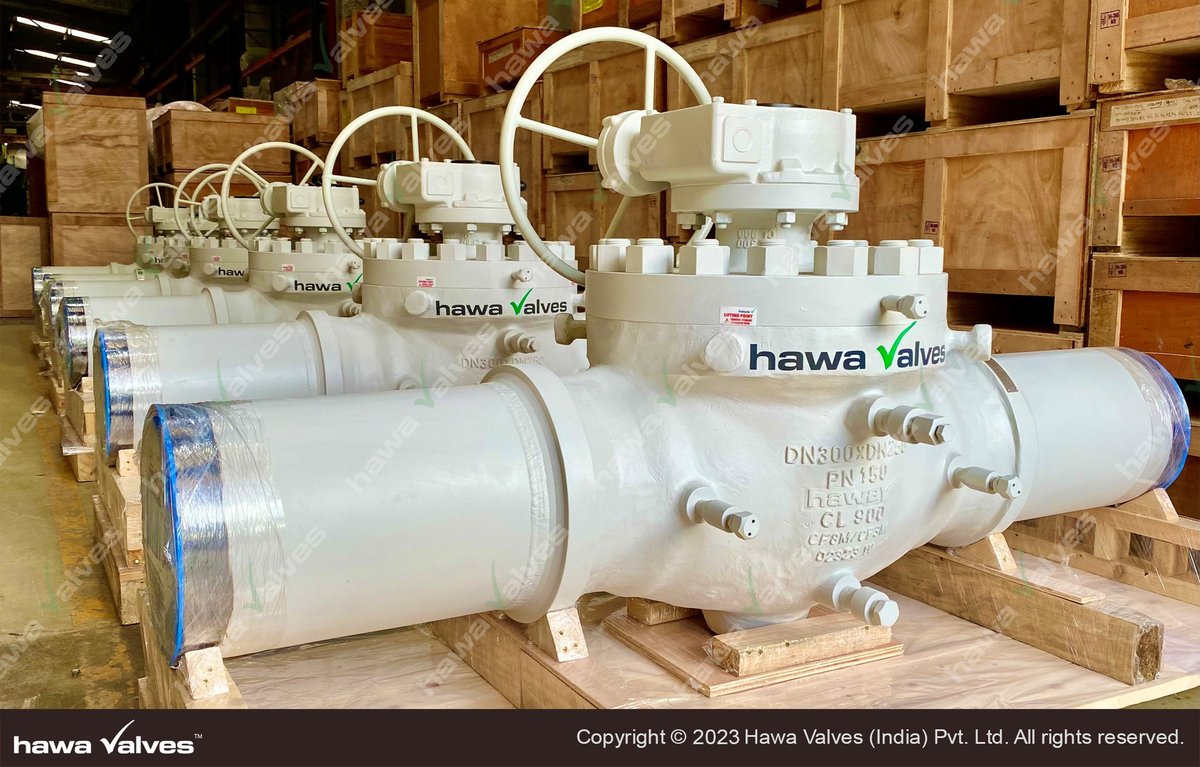 hawa_valves's tweet photo. Hawa Valves' patented Top Entry Ball Valves design is trusted & preferred for extreme Sour Service applications!
Seen here are a few of the 56 valves supplied in Size 12"x900# for a critical sour gas project in the ME.
#Hawa #TopEntry #BallValves #oilandgas #sourservice https://t.co/S3rDKBoAVn