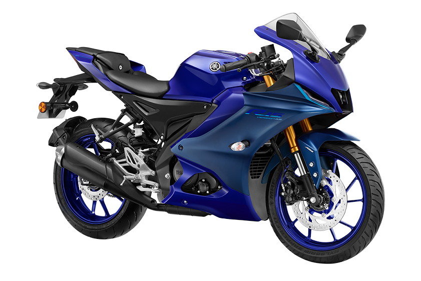 「YZF-R15。バイク屋あちこち回って実車見てきましたが、ブルーが安定したカッコ」|mqdlのイラスト