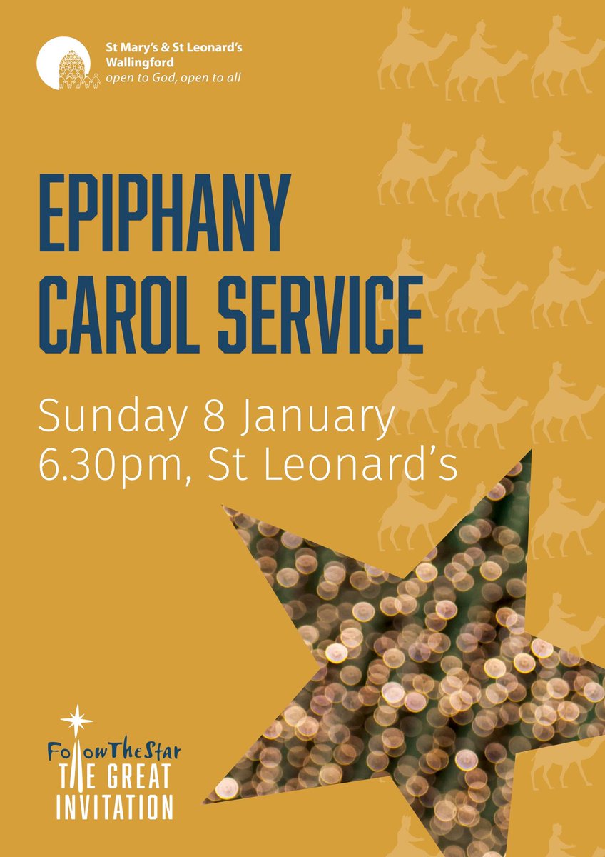 Everyone is welcome at our Epiphany Carol Service tomorrow night.

📅 Sunday 8 January
⌚️ 6.30pm
📍 St Leonard's Church, Wallingford

There's a handy map here, if you're not sure where St Leonard's is: wallingfordcofe.org.uk/event-details-…