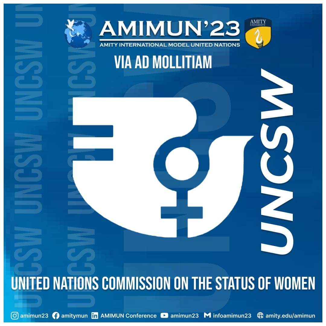amimun23's tweet photo. With great pride, we are elated to announce the Third Offline committee at The Amity International Model United Nations Conference 2023 - United Nations Commission on the Status of Women (UNCSW)- Double Delegation. #uncsw #statusofwomen #genderequality #womeninmedia #unwomen https://t.co/h4azcj6RZk