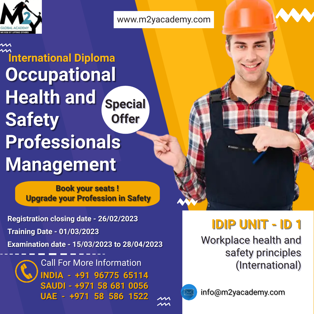 m2yacademy's tweet image. Upgrade Your Profession in Safety @ Special Offer on Safety Courses 

International Occupational Health and Safety Professionals Management offered by M2Y Academy.

Visit Us m2yacademy.com

#m2yglobal #academy #idip #othmlevel7 #projectmanagement #logistics