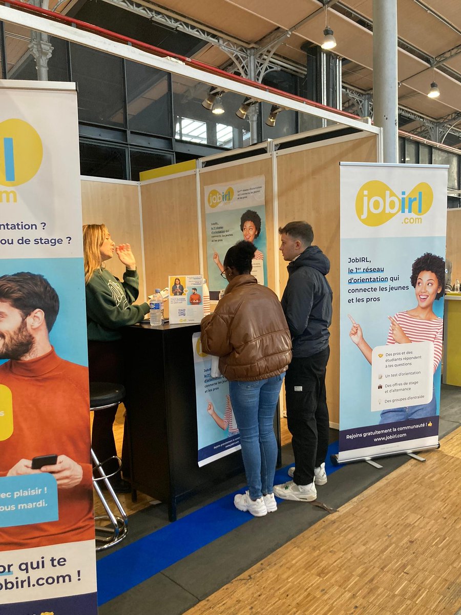 📢#Parcoursup : Retrouvez nous aujourd'hui avant 18h au <a href="/Salon_Postbac/">Salon Postbac</a> à la grande Halle de La Villette à Paris. Sur le stand de <a href="/JobIRL/">JobIRL</a>, on vous propose l'accompagnement d'un #mentor, nos groupes d'entraide par filière sur jobirl.com A tte!!