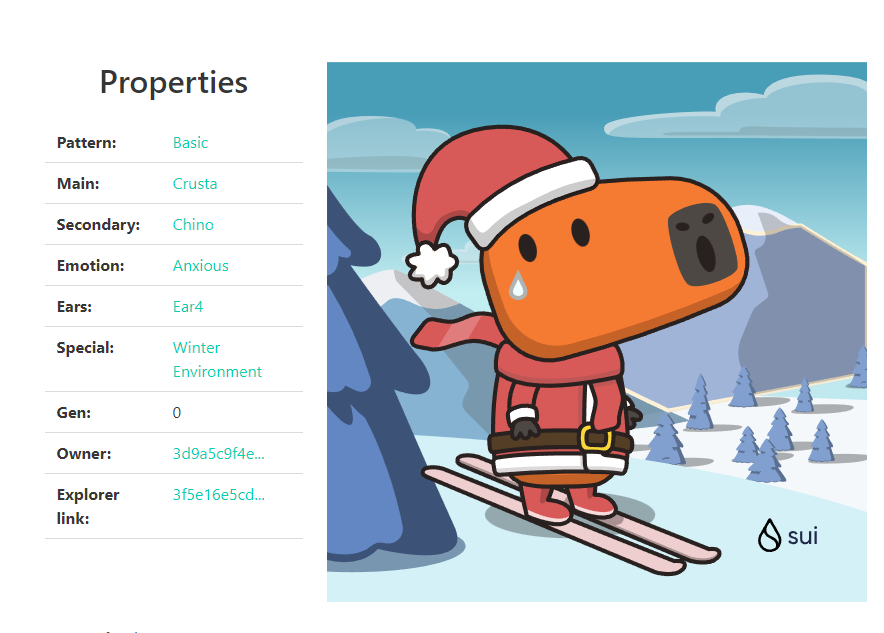 🎁 I just unboxed my Sui Holiday Capy! ❄️
was very happy because he wanted to ski into the forest to find his good friends, such as eagle, black bear, tiger, etc. #CapyHolidays <a href="/SuiNetwork/">Sui</a>