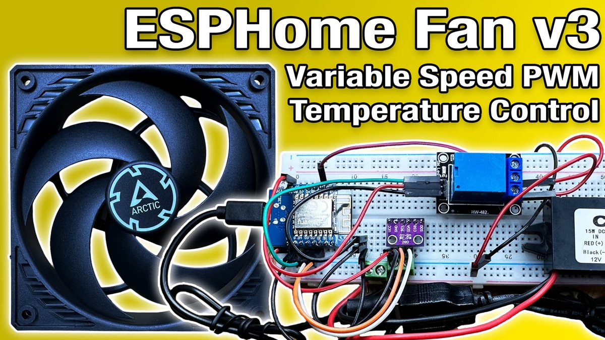 speak2thegeek's tweet image. New Video!
youtu.be/fay0VCE7UrE

ESPHome Fan v3: Variable Speed (PWM) and Temperature Control

@esphome_ @home_assistant #Wemos #Fan #PWM #ESP8266 #ESP32 @ARCTIChannel #BMP280 #BME280