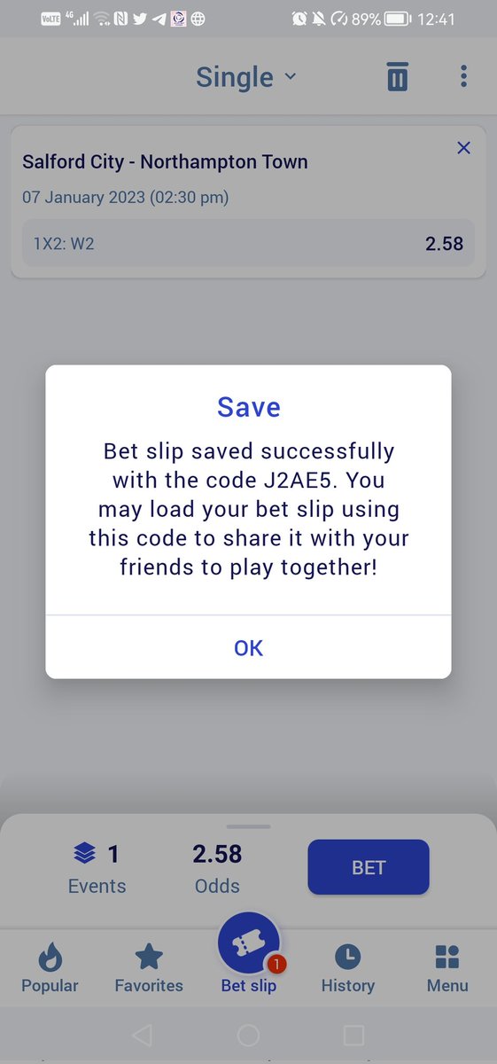 SINGLE BET
🔥🔥🔥🔥🔥

BET 2 of 6

Paripesa - J2AE5

To register Paripesa account, click here => paripesa.bet/siyapunter

PROMO CODE: SiyaPunter 

#SiyaThePunter 

Good luck!