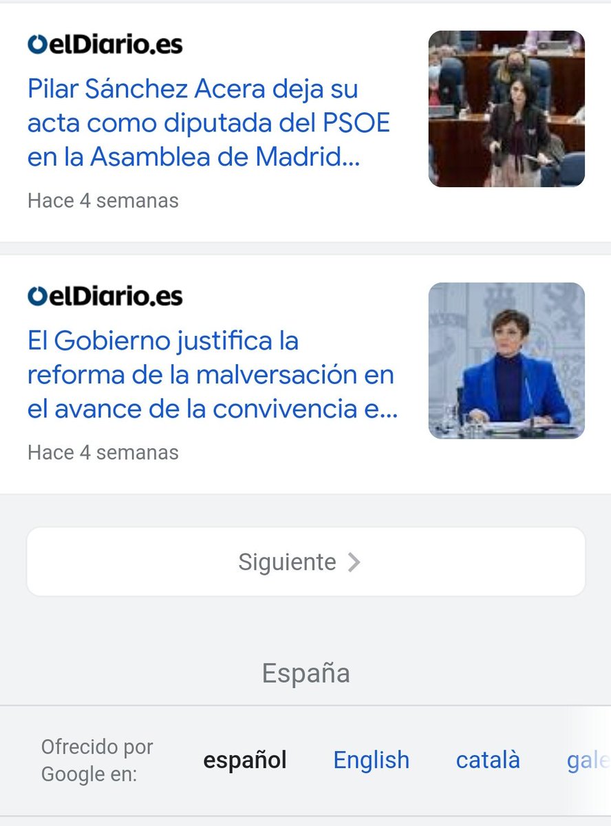 He intentado localizar una noticia en el buscador de google. Todas las informaciones listadas, salvo una, son noticias de El Diario que nada tienen que ver con los términos de la búsqueda. Me resulta tremendamente llamativo.