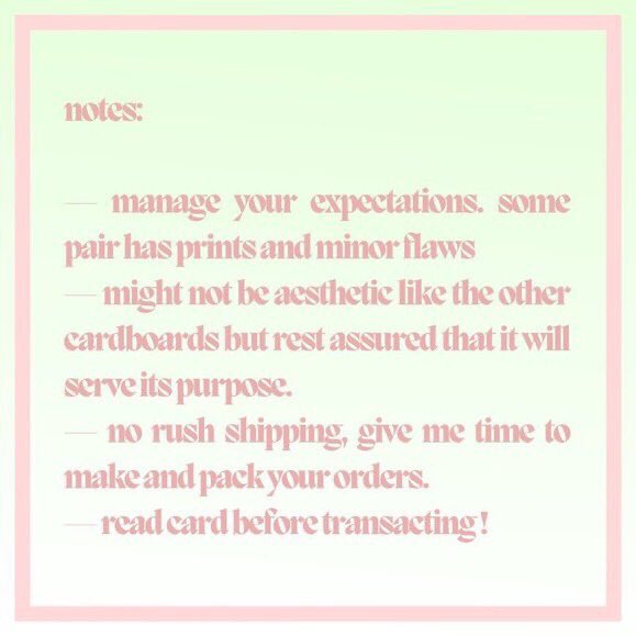 mkIhauls's tweet photo. ୨୧ … wts lfb ph ! ˏˋ ࿐ྂ

   batch 8 (pre-order) open !
   pre-cut double walled sandwhich carton
   P3 per pair (no min orders) 

   dop: payo - 3 days reservations.

    ⟢ mop : Gcash
    ⟢ mod : sco / direct ggx
    ⟢ dm to claim !

rcbt: https://t.co/EZvGEFgAZQ https://t.co/nzCfN71vxy