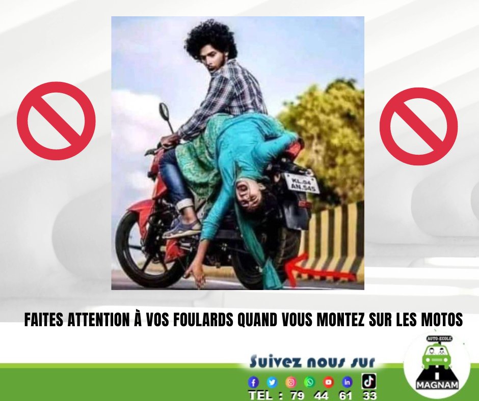 MagnamAuto's tweet image. ⛔️𝐅𝐀𝐈𝐓𝐄𝐒 𝐀𝐓𝐓𝐄𝐍𝐓𝐈𝐎𝐍 𝐀̀ 𝐕𝐎𝐒 𝐅𝐎𝐔𝐋𝐀𝐑𝐃𝐒 𝐐𝐔𝐀𝐍𝐃 𝐕𝐎𝐔𝐒 𝐌𝐎𝐍𝐓𝐄𝐙 𝐒𝐔𝐑 𝐋𝐄𝐒 𝐌𝐎𝐓𝐎𝐒.

👉P@RT@GEZ POUR SENSIBILISER LES AUTRES

#autoécole #Magnam #Mali #SécuritéRoutière #savoirconduire