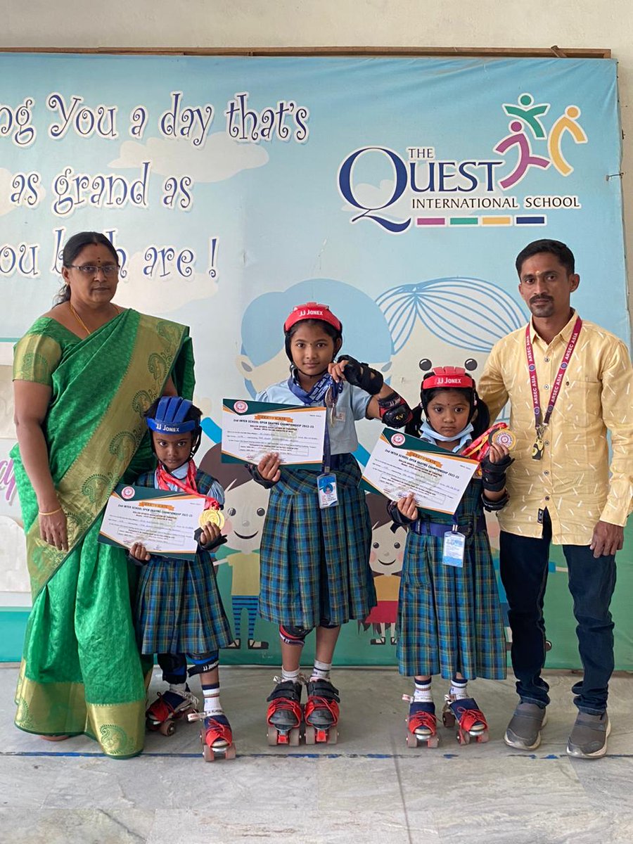 QuestCbse's tweet photo. Second Inter School Open Skaters Championship- 2022-2023 organized and conducted by Roller Sports Association, Tirupur. TQIS students WON the overall trophy with 13 medals . Congratulations to all the Champions. FB LINK : https://t.co/exkh8mlFTV https://t.co/0mcn8F0jo4