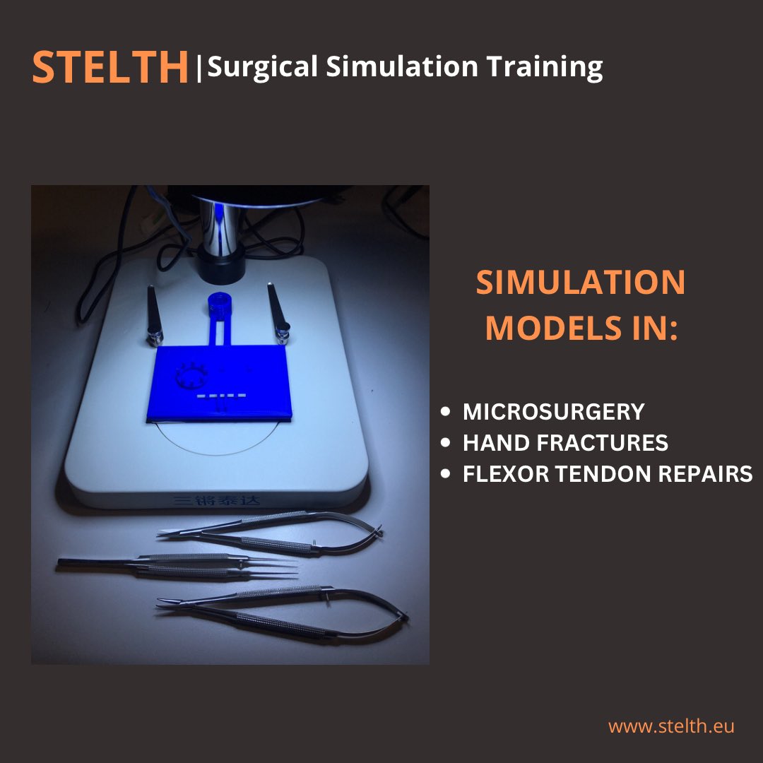 Set up a cadaver-free course in your institution supported by 3D printed Simulation Models for Microsurgery, Hand Fractures and Flexor Tendon Repairs by Stelth. Contact our team for more details! 

Website: stelth.eu/catalogue/