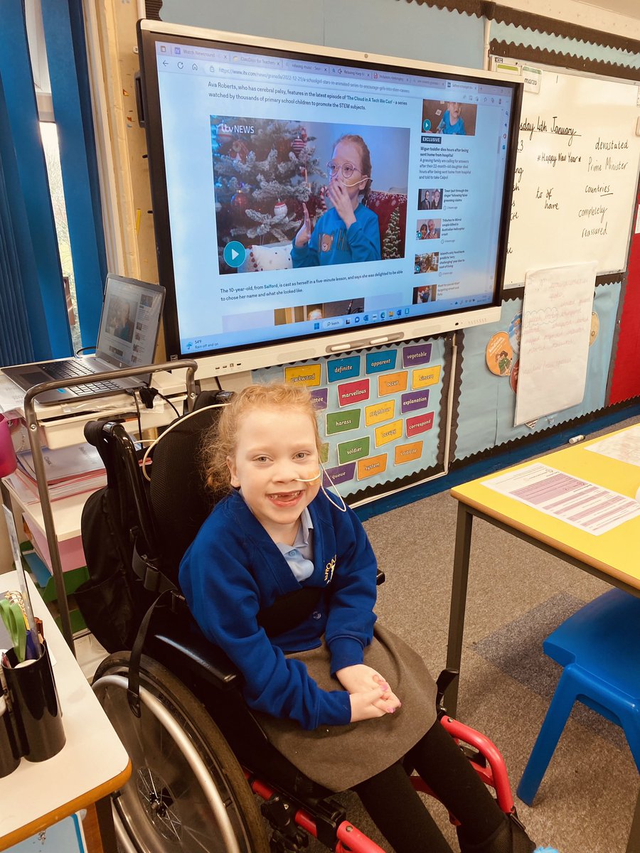 ⭐️As a class we were all very proud watching Ava on ITV news this week. Ava was interviewed to promote her animation which she recorded at the end of last year ⭐️ Ava enjoyed answering questions from the class about the exciting experience #youcandoanything