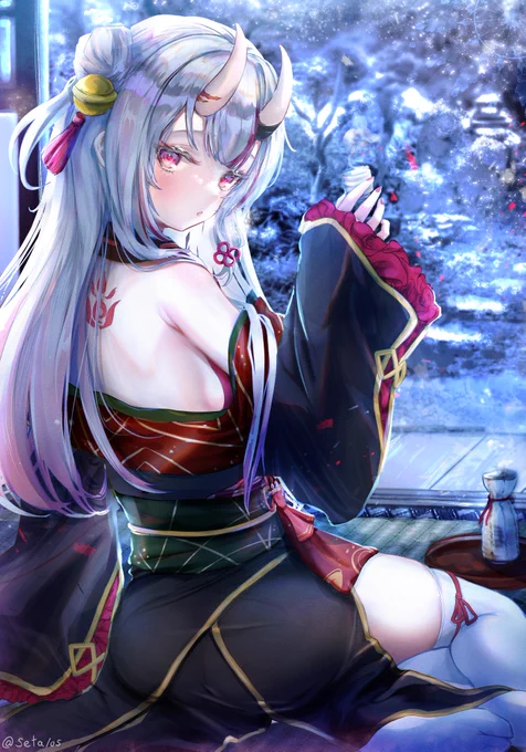 余と一緒に呑むか? #百鬼絵巻 