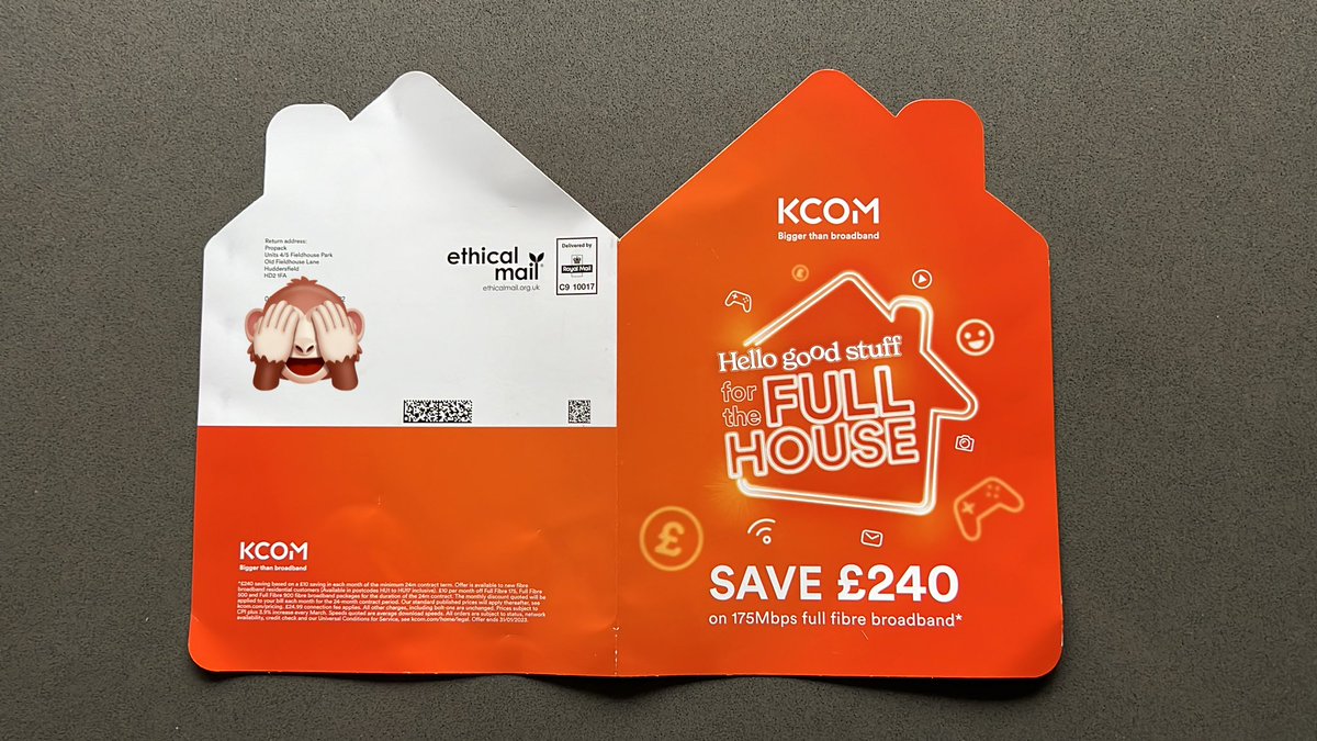 Bigly_G's tweet image. When you have been waiting over 3 weeks for an engineer to activate your connection this is a joke in the post today @KCOMhome #kcom #nocustomerservice