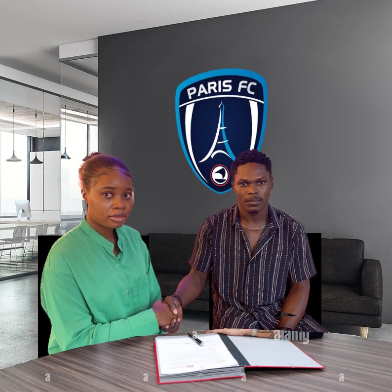 dji_djins93's tweet photo. Oh la poignée de main mdddr on dit il vient de signe une contrat de 3ans + 1an en option au Paris FC https://t.co/80gJGaljLt