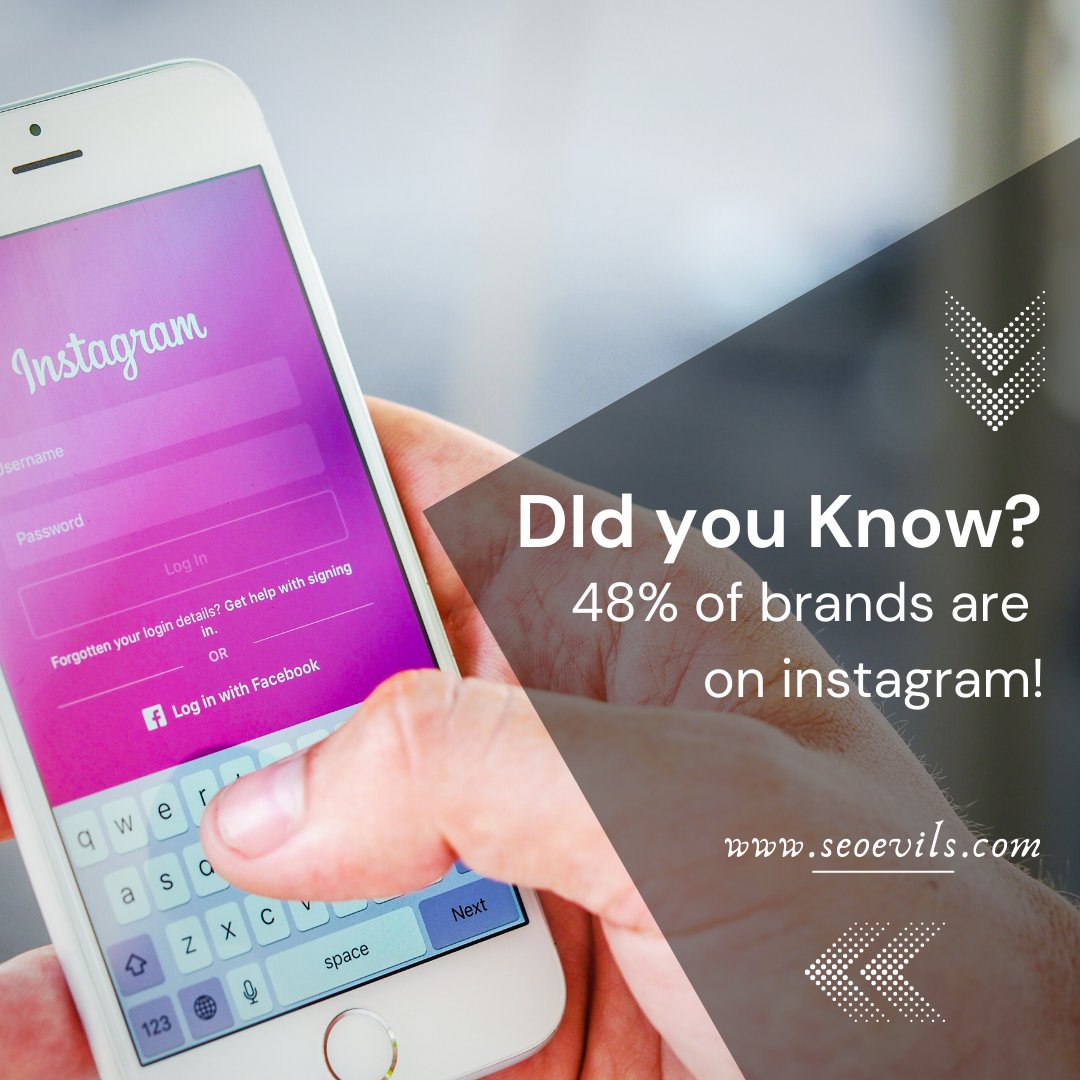 seoevils's tweet photo. What does this mean? Approximately half of US brands are already using Instagram, so if you aren't yet, you're already behind. Instagram can be a valuable channel for your business. 

Website - https://t.co/OQA2IQUXvc
.
#seoevils #Evils #socialmedia #socialmediamarketing https://t.co/Kn3Npveu0g