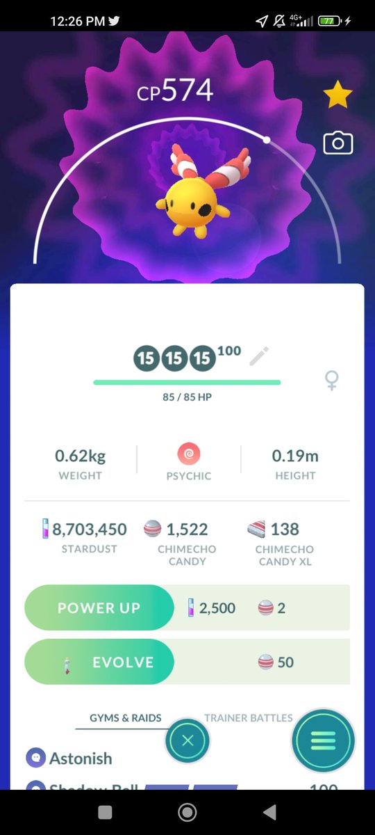ZzRamonLPzZ's tweet image. Yeeeeah! I hatched a hundo #Chingling 🤩🥳
#PokemonGO