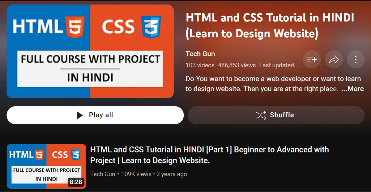 Best youtube channels to learn web development in hindi language 🧵↓ ...