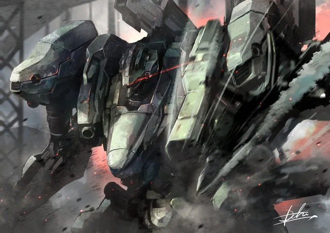 アーマードコア6のイラスト完成です!#AC6 #ARMOREDCORE #アーマードコア6 