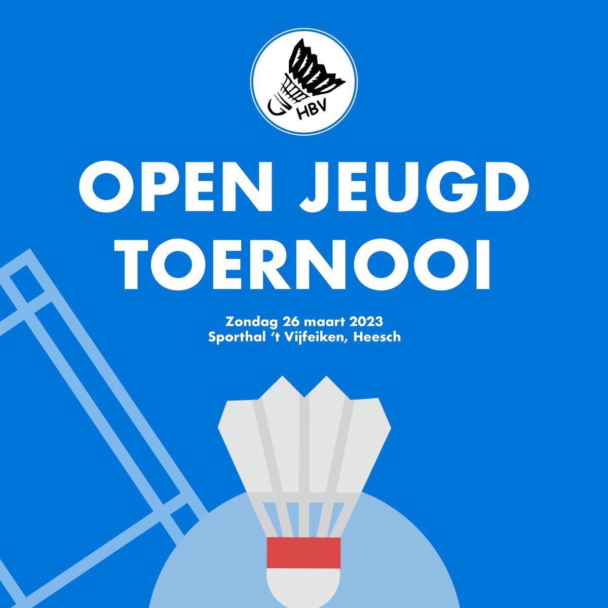 Op zondag 26 maart is het weer tijd voor het HBV Open Jeugd Toernooi. Strijd jij mee om de bekers? 🏆
➡️ toernooi.hbv-heesch.nl