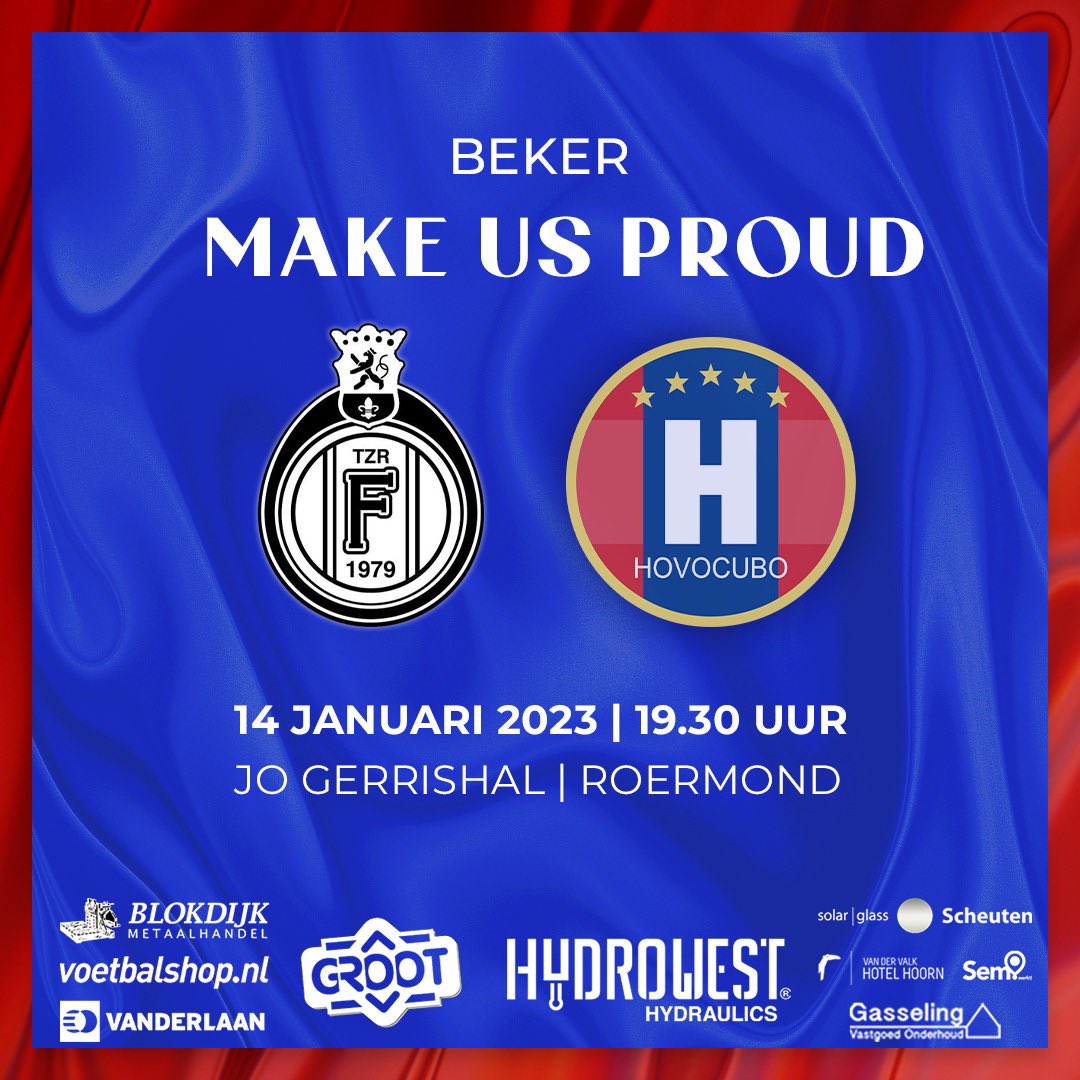 🏆 1/8 Finale KNVB Beker!
🗓 Zaterdag 14 januari 2023
🕗 19.30 uur
📍 Jo Gerrishal | Roermond
⚔️ <a href="/t/">Tantek</a>.z.r_fermoniaboys vs #hovocubo
🎟 aan de deur
#Futsal #zaalvoetbal #knvbbeker #beker