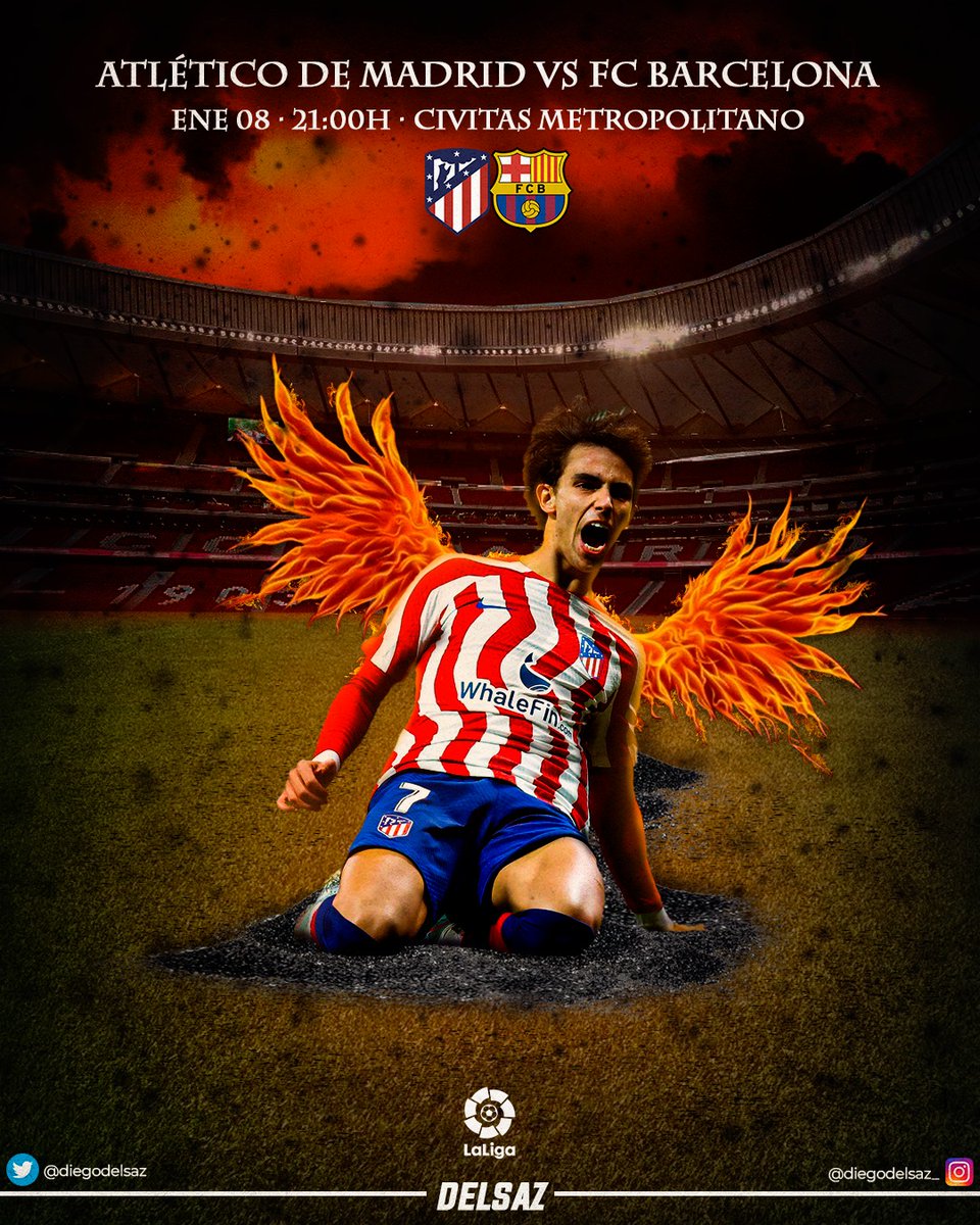 diegodelsaz's tweet photo. 2) @Atleti 🆚 @FCBarcelona_es 

Cartel atrevido. Tanto por el diseño como por la propia situación de João. Uno espera que explote de una vez y nos regale su mejor versión. 

¿Será el renacer del Ave Félix ante el Barcelona? https://t.co/pHQZOs2JiP