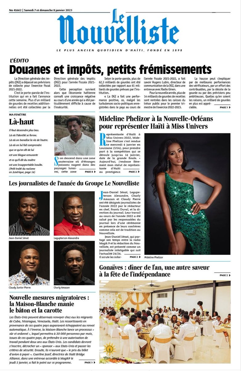 Le Nouvelliste on Twitter: La Une du Nouvelliste