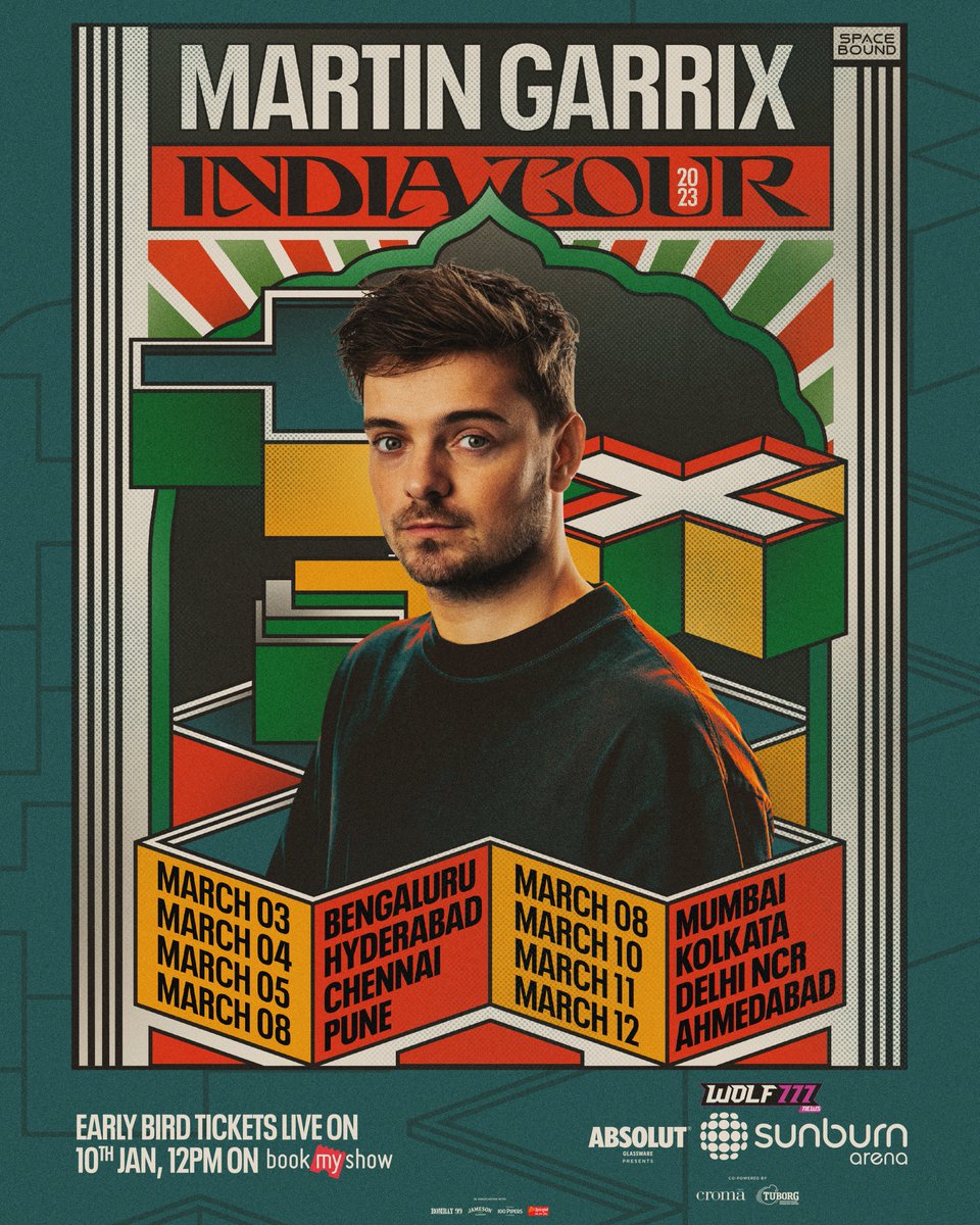 SunburnFestival's tweet photo. The announcement we all have been waiting for ❤️

The world's #1 DJ @MartinGarrix is on his way to #India after 4 long years! 🔥
Bringing the biggest #SunburnArena ever!! ✨

8 shows 8 cities 1 massive tour 
Early bird tickets go live on 10th Jan at 12PM IST https://t.co/nZZ2P8NMym