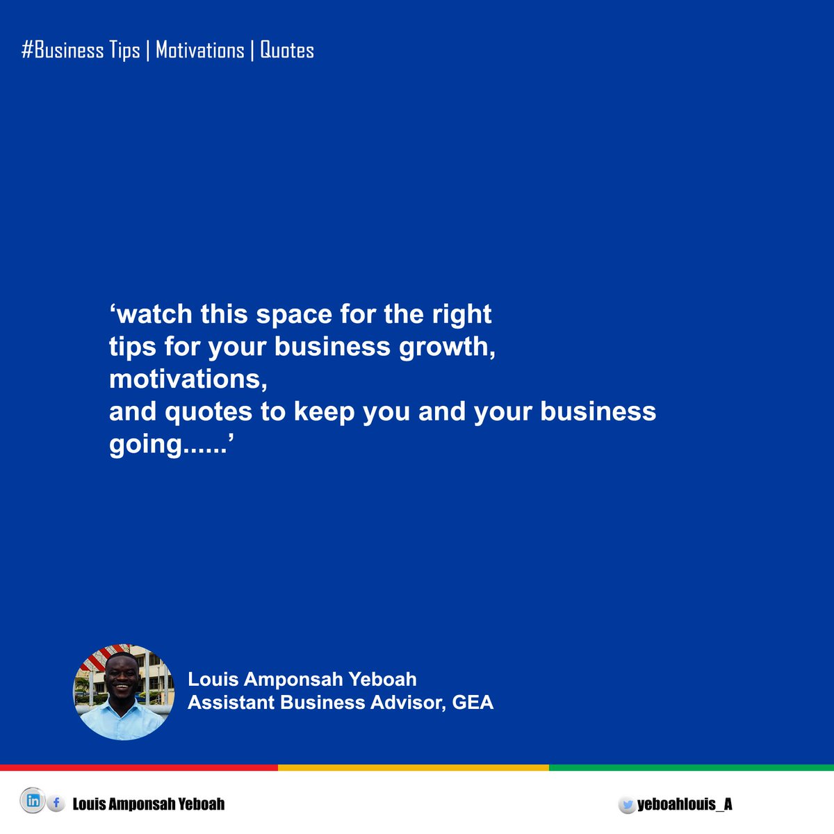 yeboahlouis_A's tweet photo. Watch this space..
#businesses
#businesscoach
#businessgrowth https://t.co/KKzsIp0b8H